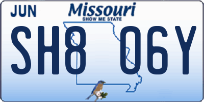 MO license plate SH8O6Y