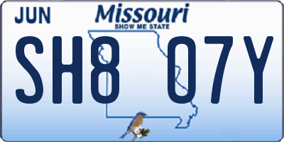 MO license plate SH8O7Y