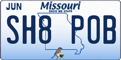 MO license plate SH8P0B