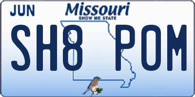 MO license plate SH8P0M