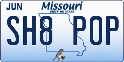 MO license plate SH8P0P