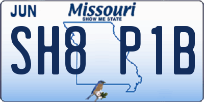 MO license plate SH8P1B