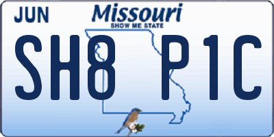MO license plate SH8P1C