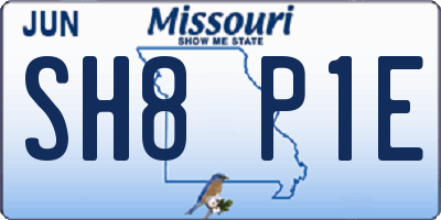 MO license plate SH8P1E