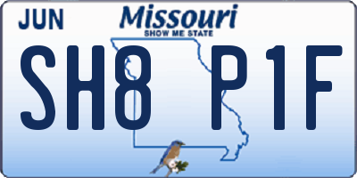 MO license plate SH8P1F
