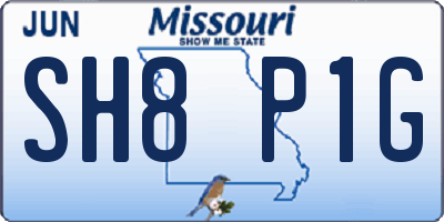 MO license plate SH8P1G