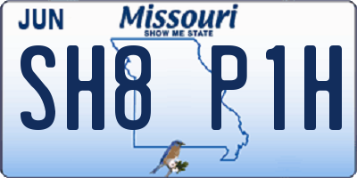 MO license plate SH8P1H