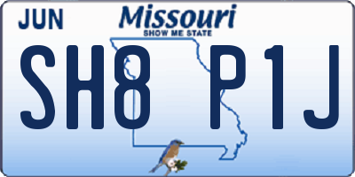 MO license plate SH8P1J