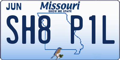 MO license plate SH8P1L