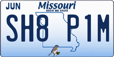 MO license plate SH8P1M