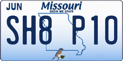 MO license plate SH8P1O