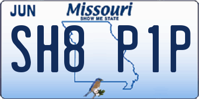 MO license plate SH8P1P
