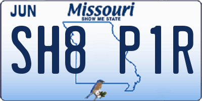 MO license plate SH8P1R
