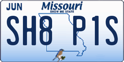 MO license plate SH8P1S