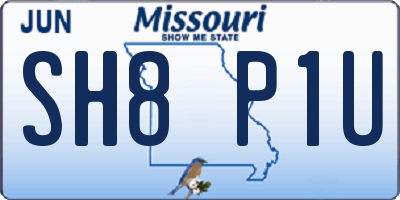 MO license plate SH8P1U