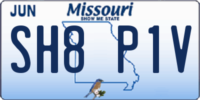 MO license plate SH8P1V