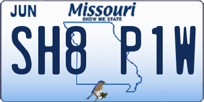 MO license plate SH8P1W