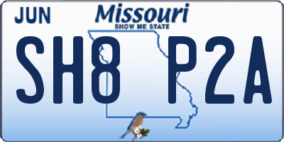 MO license plate SH8P2A