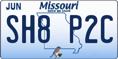 MO license plate SH8P2C