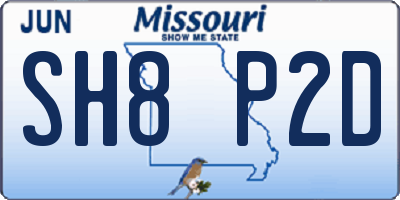 MO license plate SH8P2D