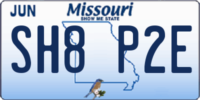 MO license plate SH8P2E