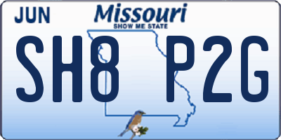 MO license plate SH8P2G