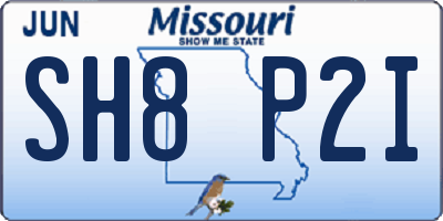 MO license plate SH8P2I