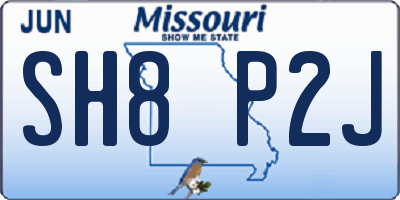MO license plate SH8P2J