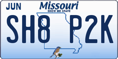 MO license plate SH8P2K