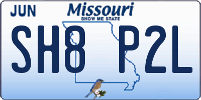 MO license plate SH8P2L