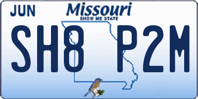 MO license plate SH8P2M
