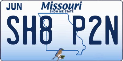 MO license plate SH8P2N