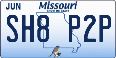 MO license plate SH8P2P