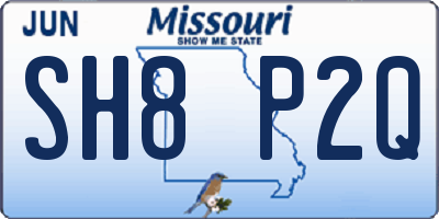 MO license plate SH8P2Q