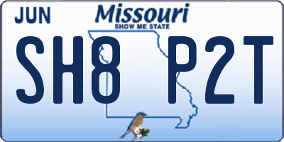 MO license plate SH8P2T