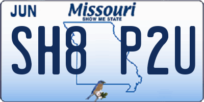 MO license plate SH8P2U