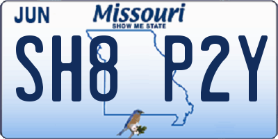 MO license plate SH8P2Y