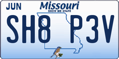 MO license plate SH8P3V