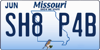 MO license plate SH8P4B