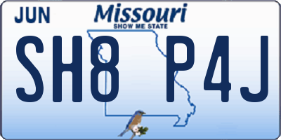 MO license plate SH8P4J
