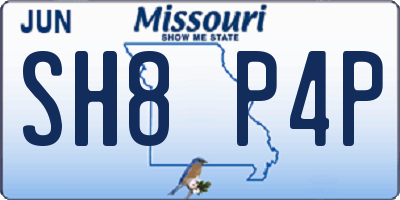 MO license plate SH8P4P