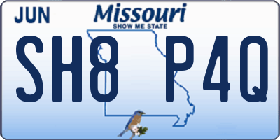 MO license plate SH8P4Q