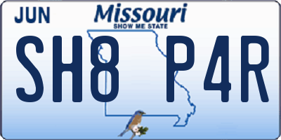 MO license plate SH8P4R