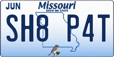 MO license plate SH8P4T