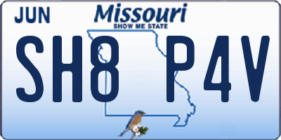 MO license plate SH8P4V