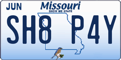MO license plate SH8P4Y