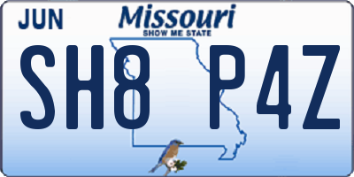 MO license plate SH8P4Z