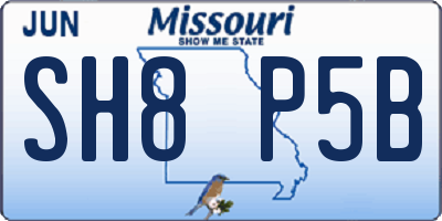 MO license plate SH8P5B