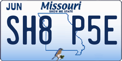 MO license plate SH8P5E
