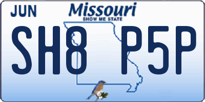 MO license plate SH8P5P